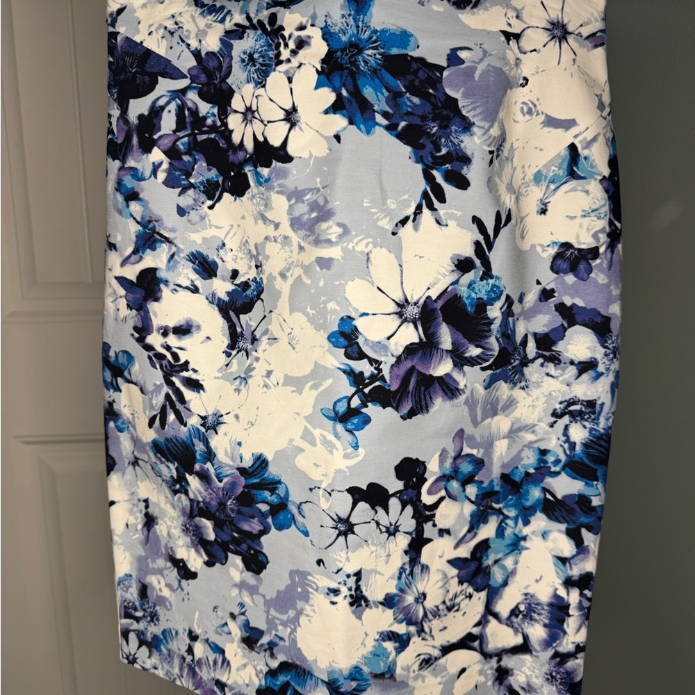 Floral Blue and White Skirt
